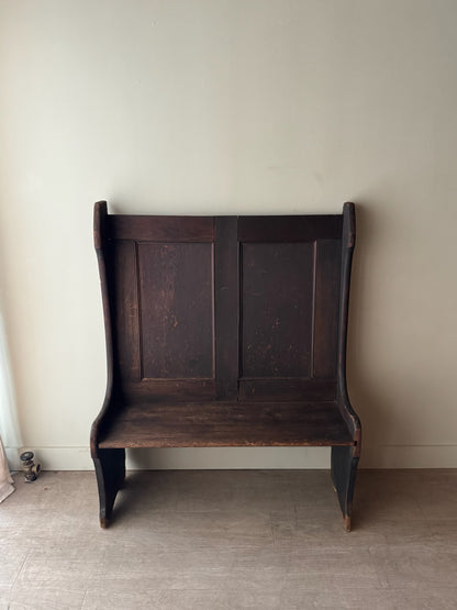 Oak high back bench