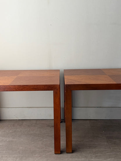 Lane walnut side tables. Sold individually.