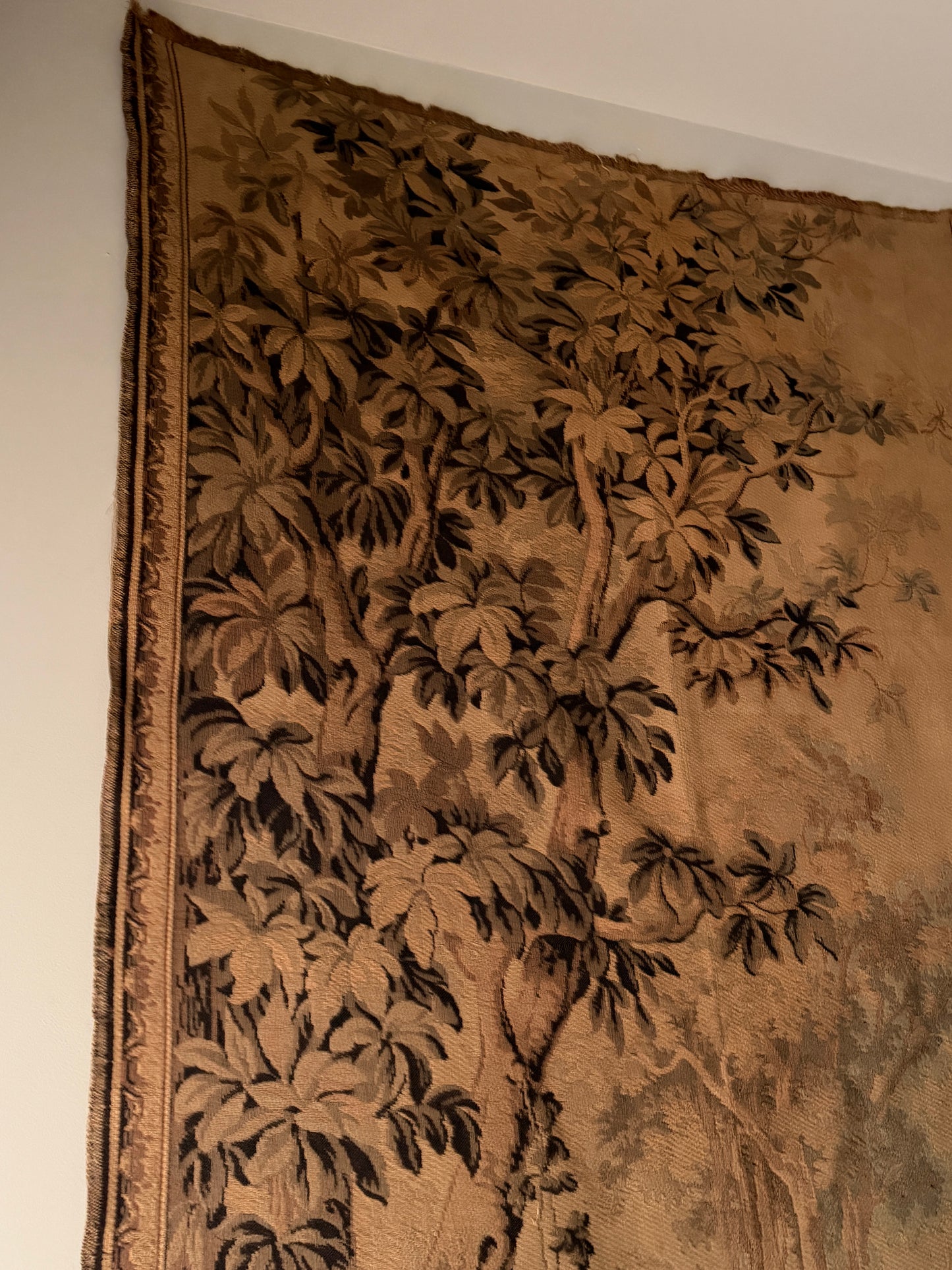 French or Belgian tapestry with pastoral hunt scene