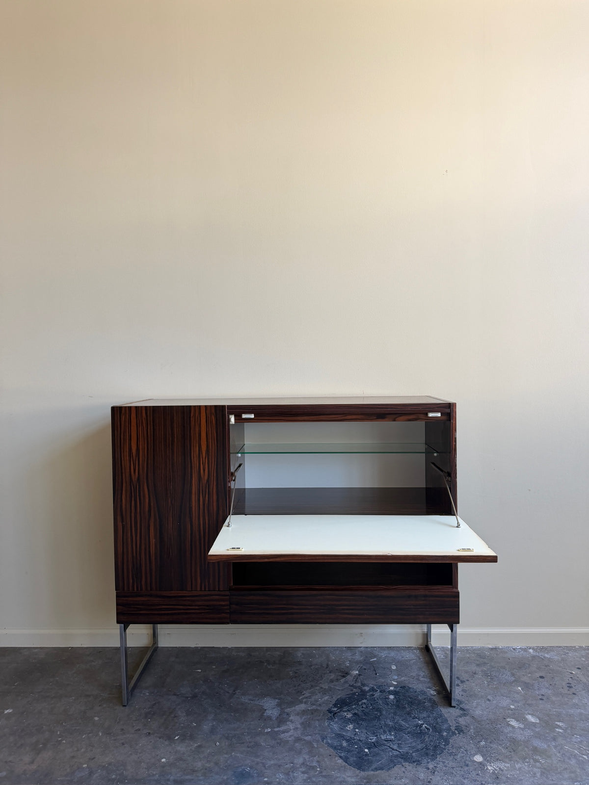 Dutch rosewood bar cabinet