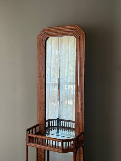 Split bamboo hall mirror