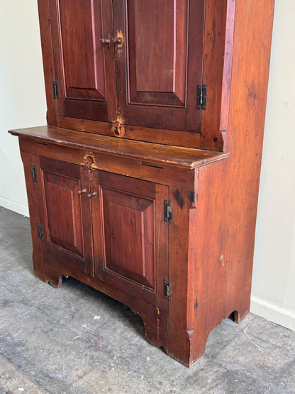 Pine stepback cupboard