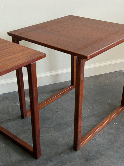 Walnut side tables. Sold individually.
