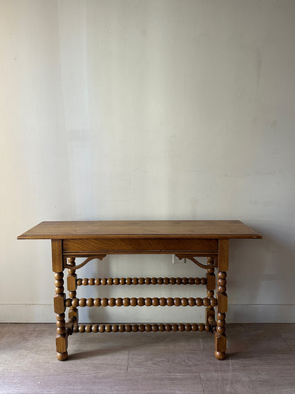 Oak bobbin leg console table