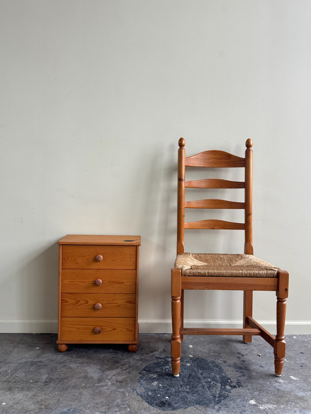 Swedish waxed pine nightstand