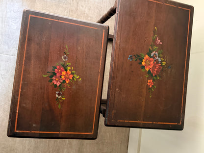 Edwardian painted oak nesting tables