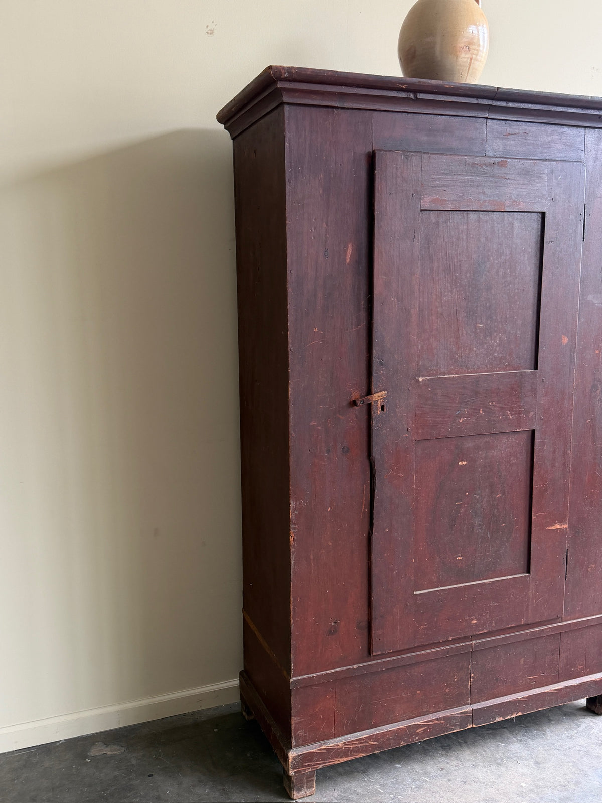 Painted pine wardrobe
