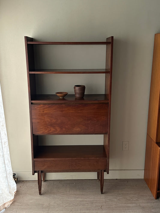 Walnut bar bookshelf