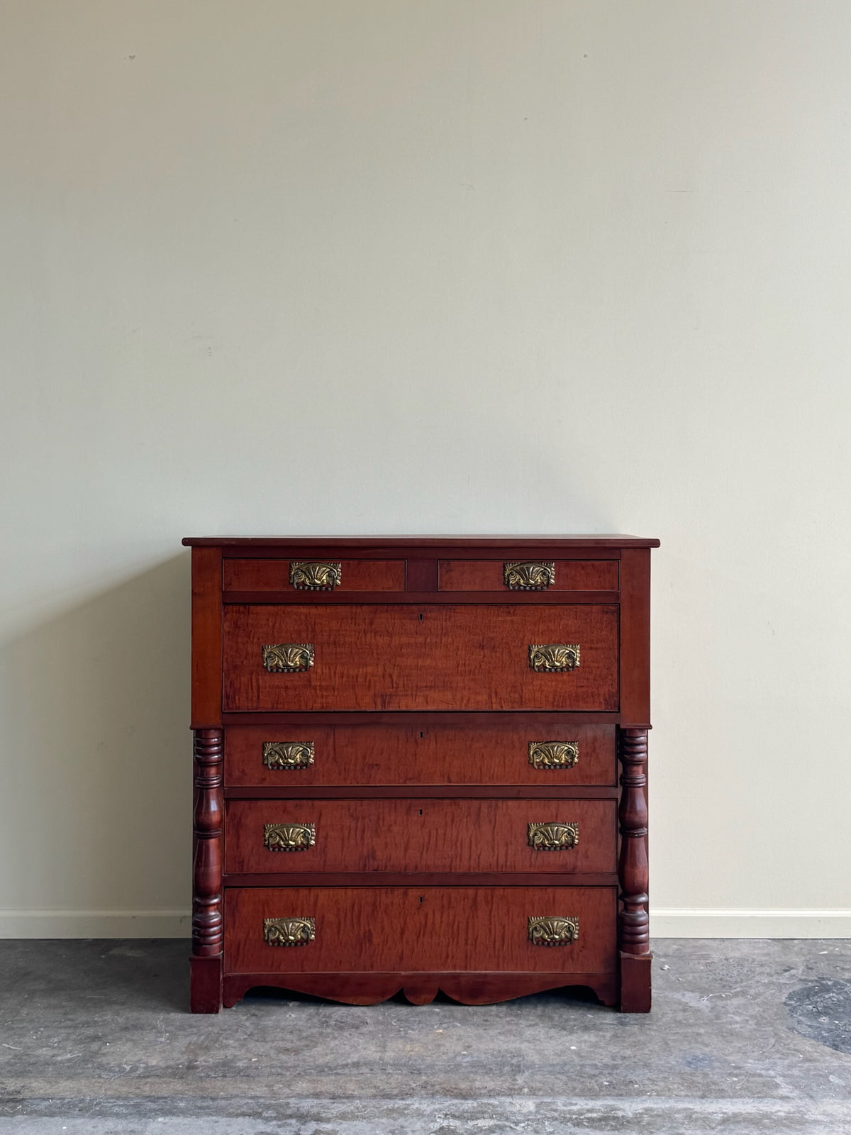 Empire cherry & tiger maple dresser