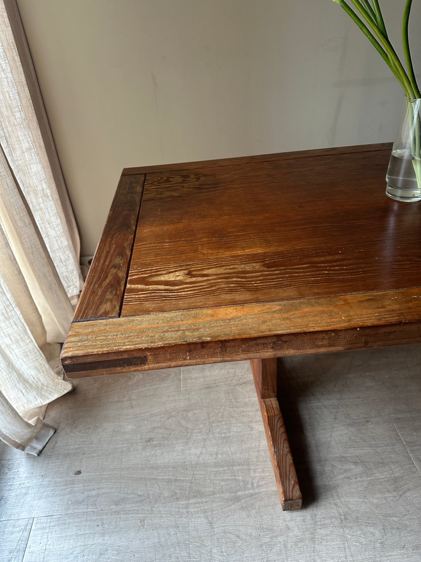 Oak trestle dining table