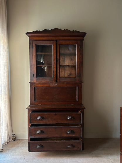 Victorian walnut secretary desk
