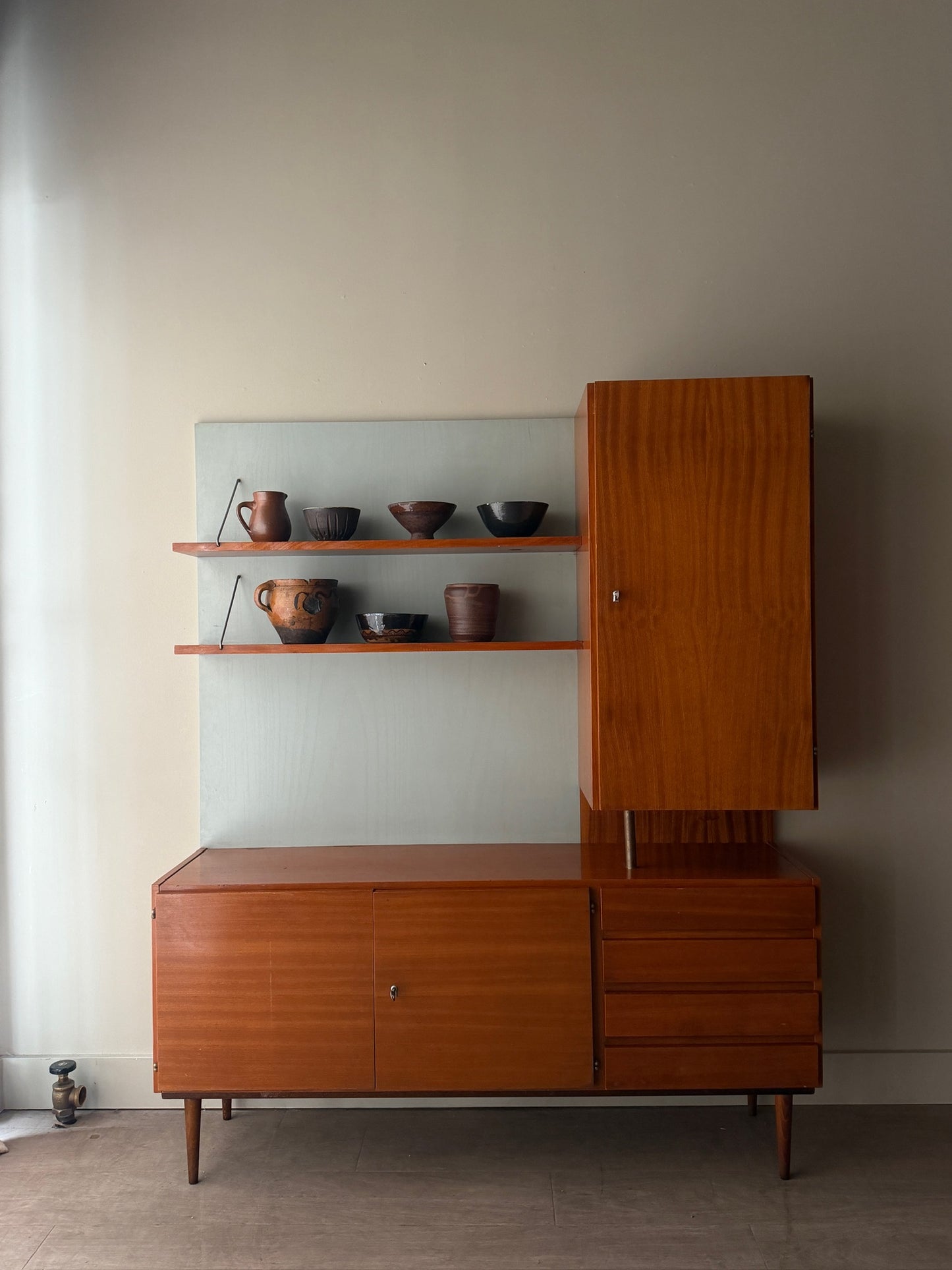 Mojmir Pozar for UP Zavody mahogany cabinet unit