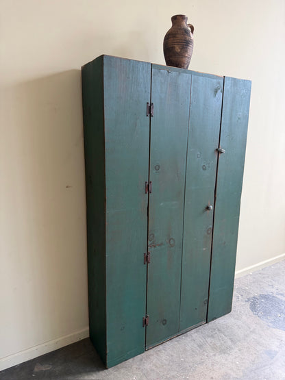 Teal painted pine cupboard