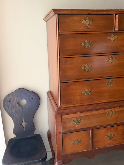 Queen Anne pine highboy dresser