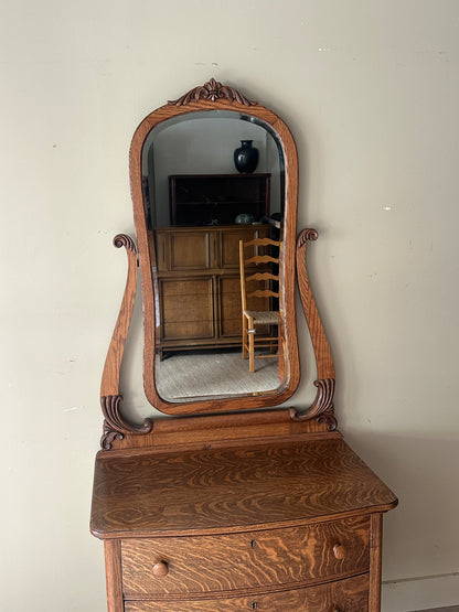 Oak vanity dresser