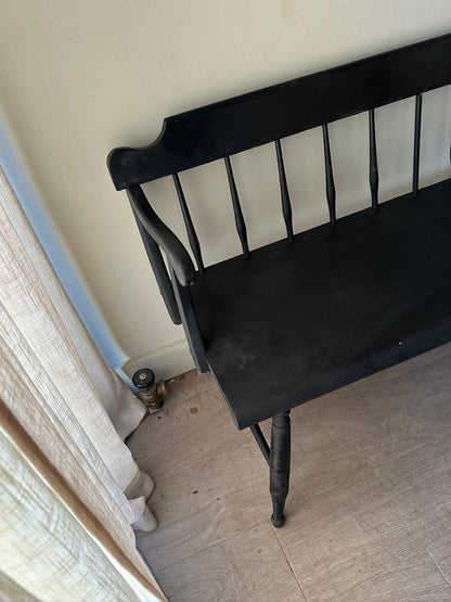 Black painted bench