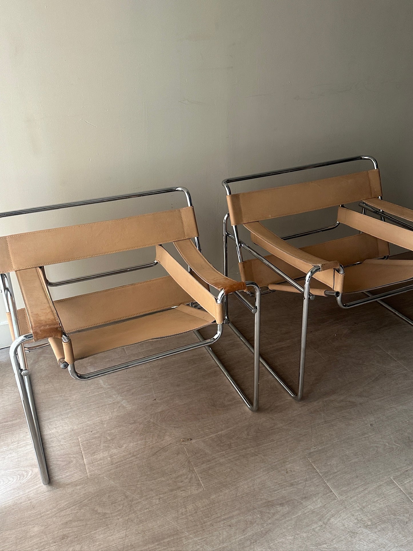 Tan Wassily chairs. Sold individually.