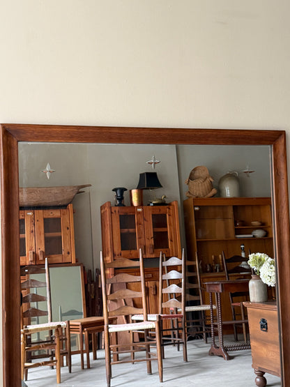 Walnut mirror with star etchings