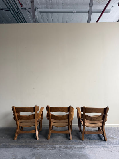 AWA Almelo Dutch oak armchairs. Sold individually.