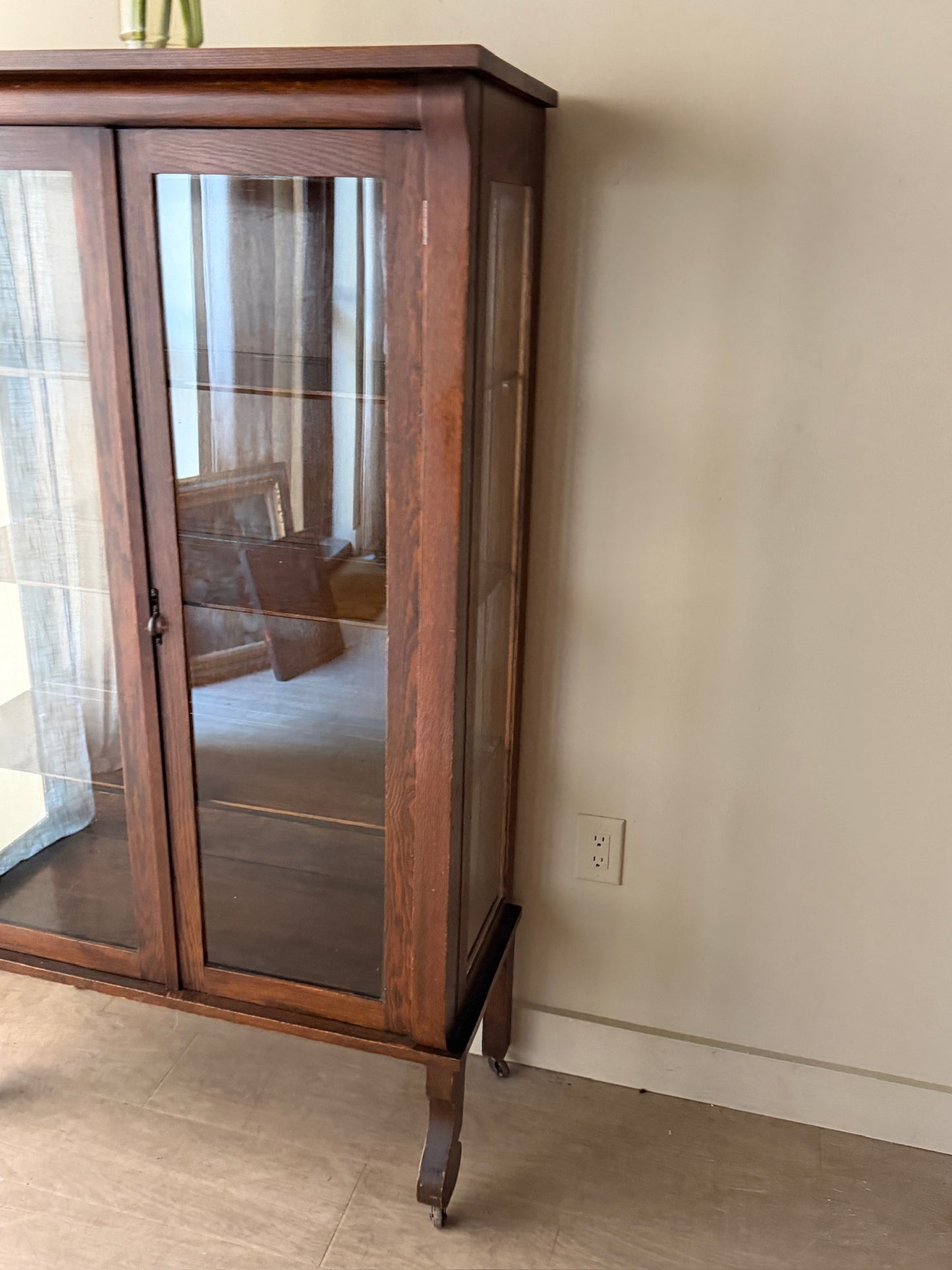 Oak display cabinet