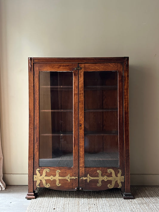 Oak with brass decal display case