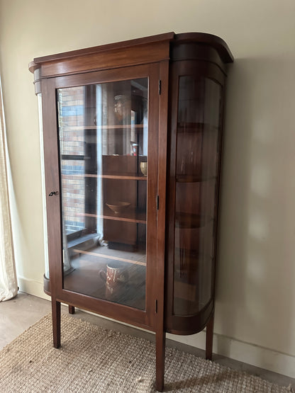 Walnut curio cabinet