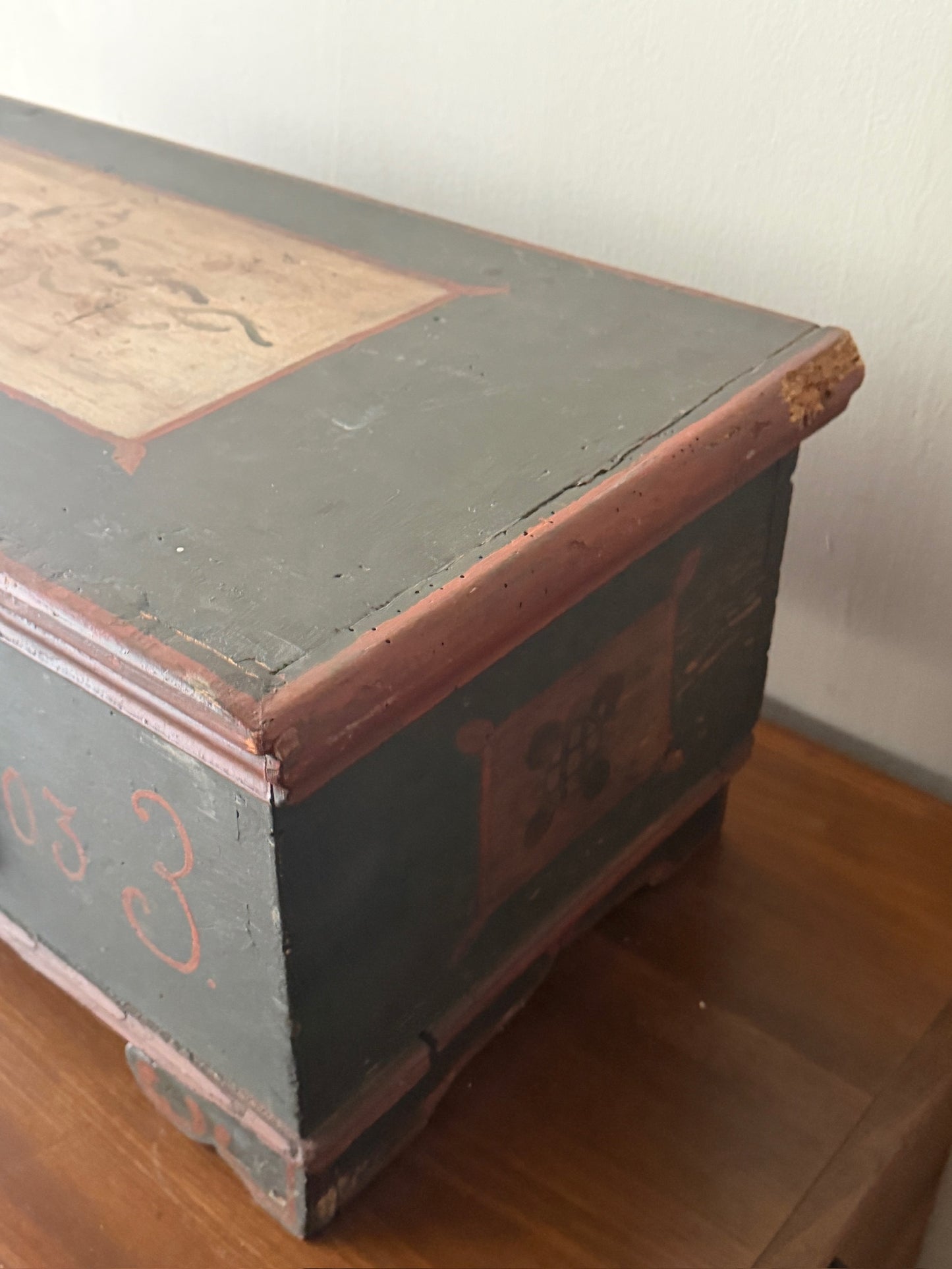 Scandinavian painted pine chest
