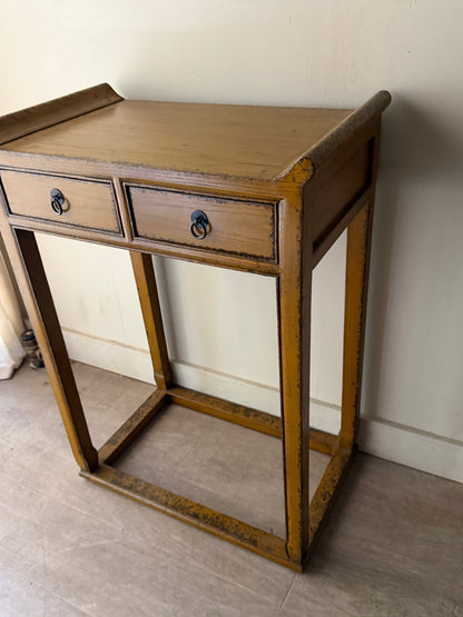 Ochre two drawer side table