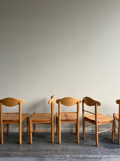 Rainer Daumillier pine dining chairs. Sold individually.