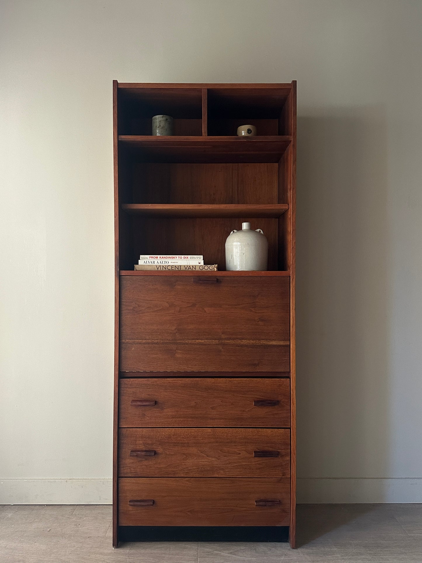 Walnut secretary shelf