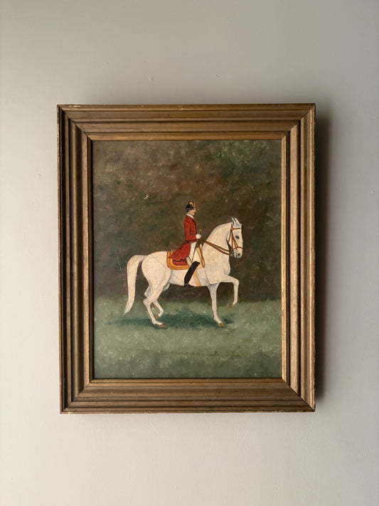 Equestrian portrait. Signed on back.