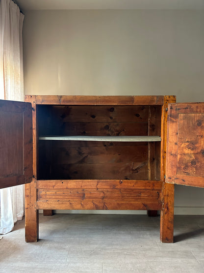 French carved pine cabinet