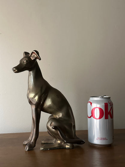 Hollywood Regency Bronze Whippet Sculpture