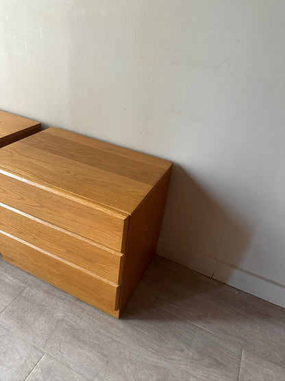 2 Dixie oak 3 drawer dressers. Sold individually.