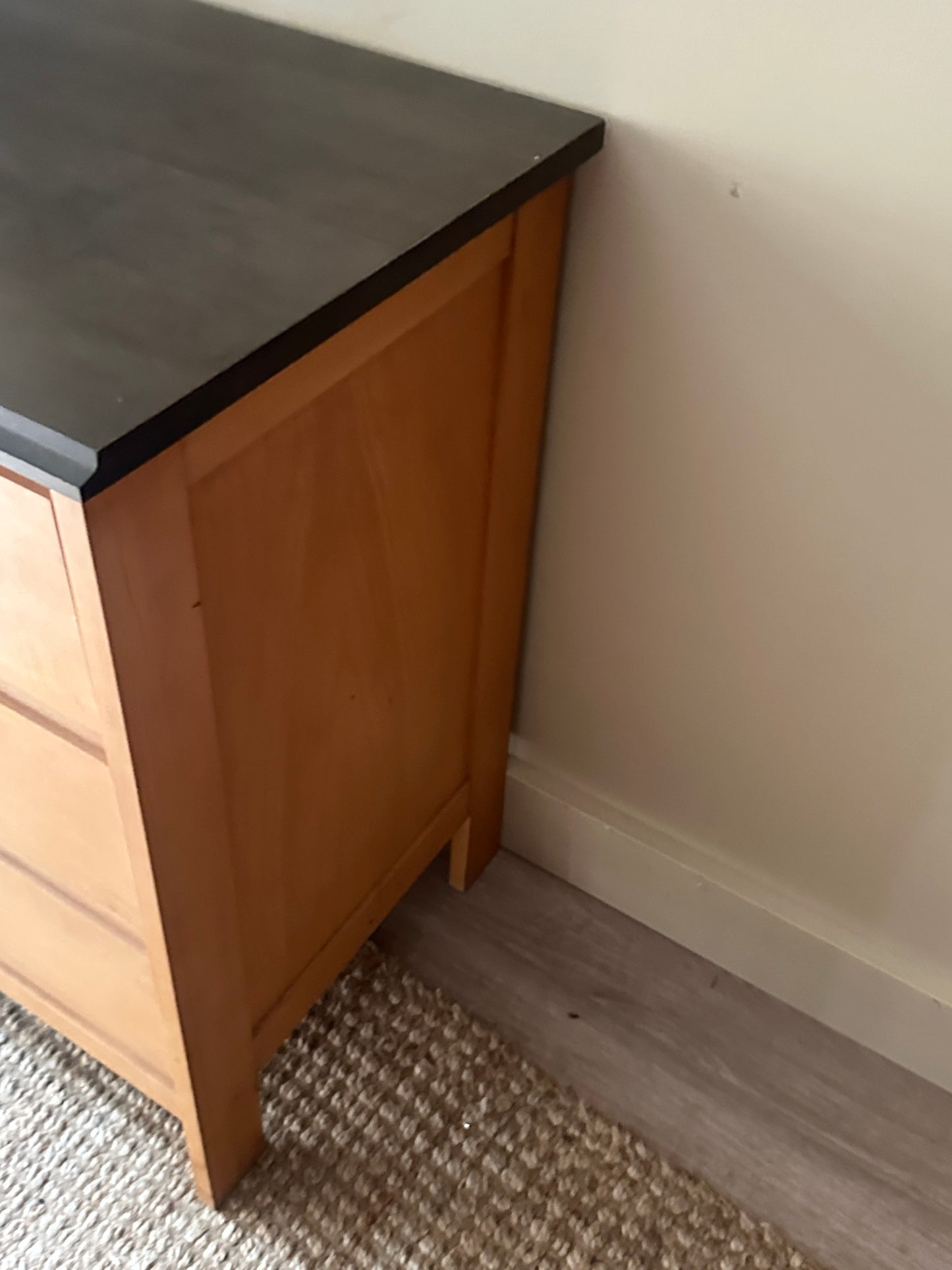 Oak dresser with dark stained top