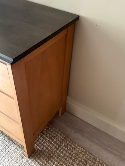 Oak dresser with dark stained top