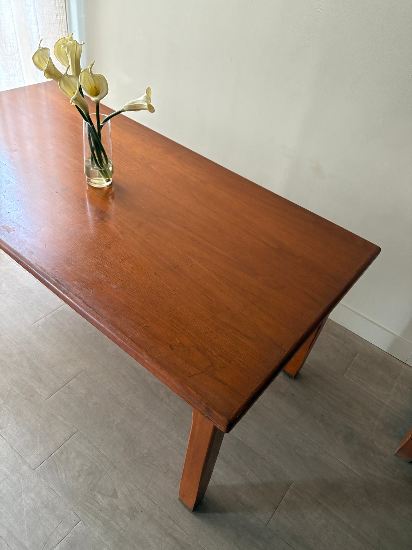 Walnut farmhouse dining table