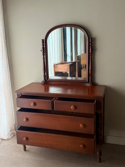 Cherry dresser with mirror