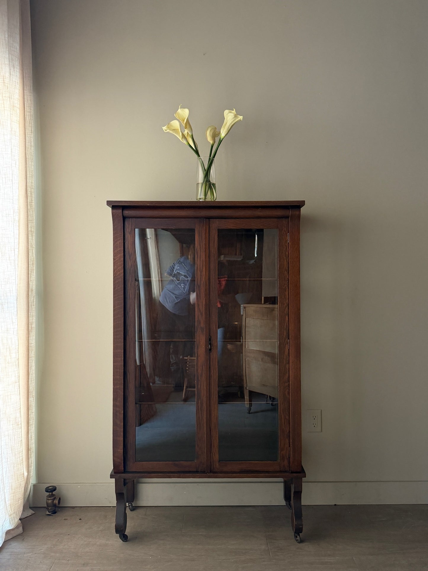 Oak display cabinet