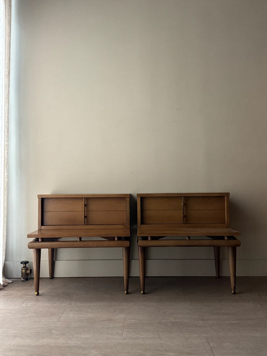 Kent Coffey walnut nightstands. Sold individually.