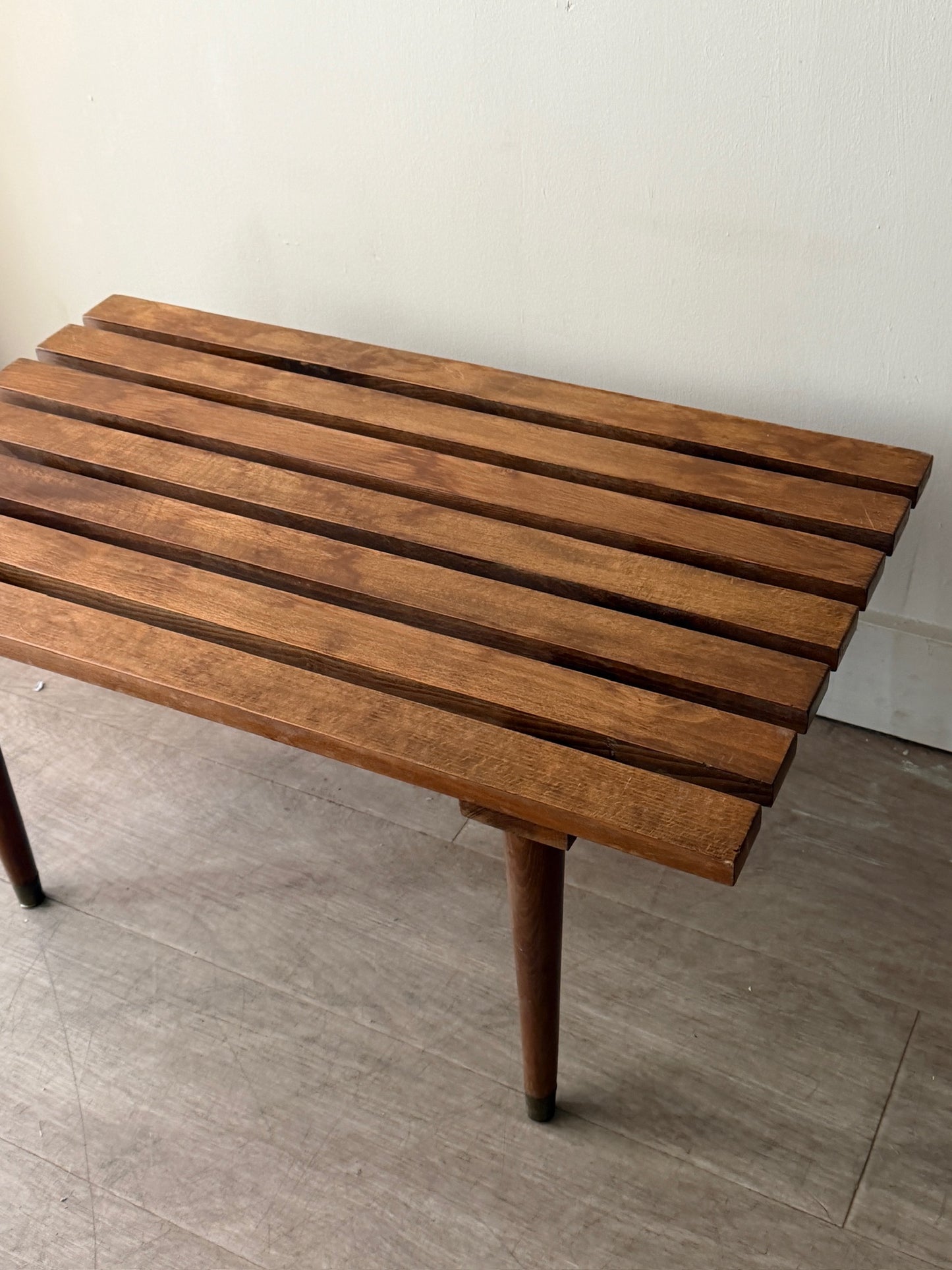 Slatted walnut coffee table