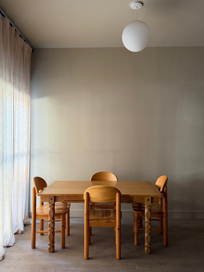 Danish oak dining table with extensions