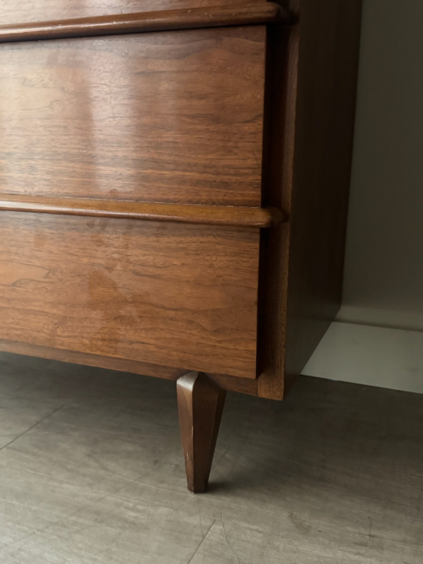 Walnut tallboy dresser