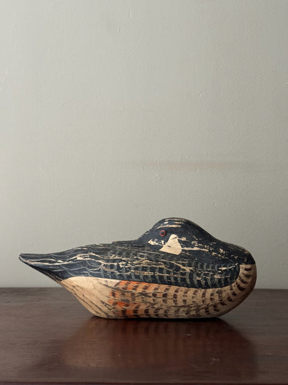 Carved loon decoy