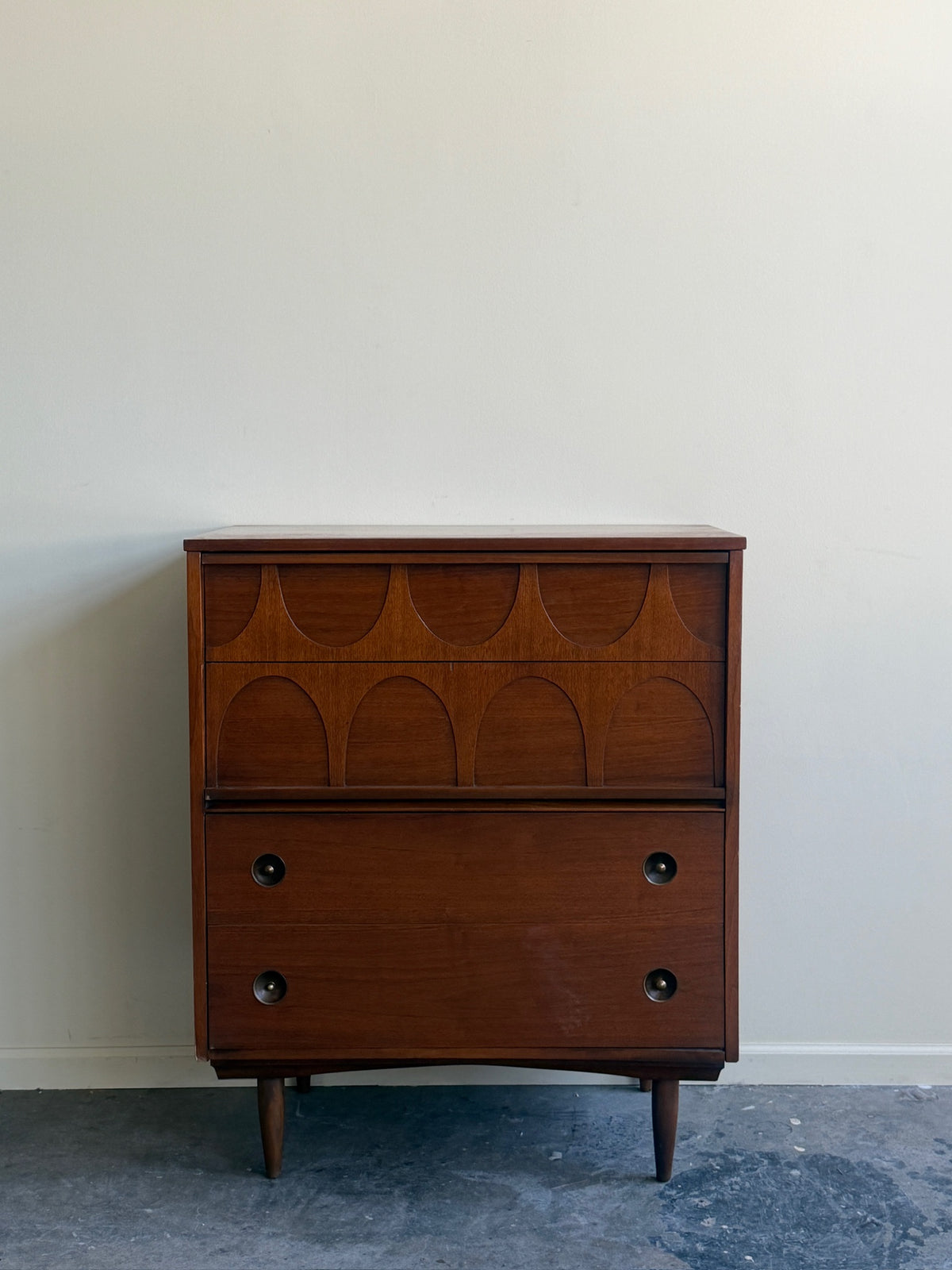 Walnut tallboy dresser