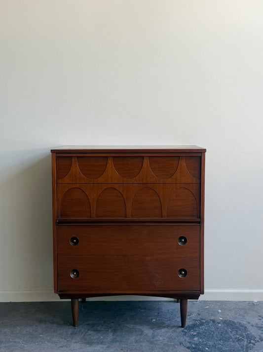 Walnut tallboy dresser