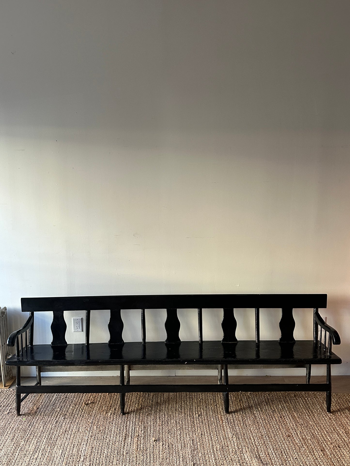 Black painted bench