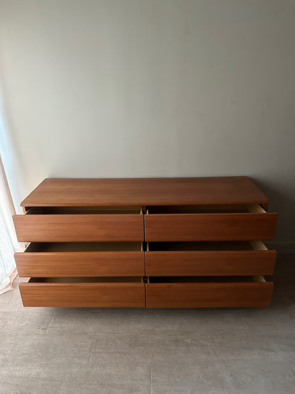 Teak 6-Drawer Dresser
