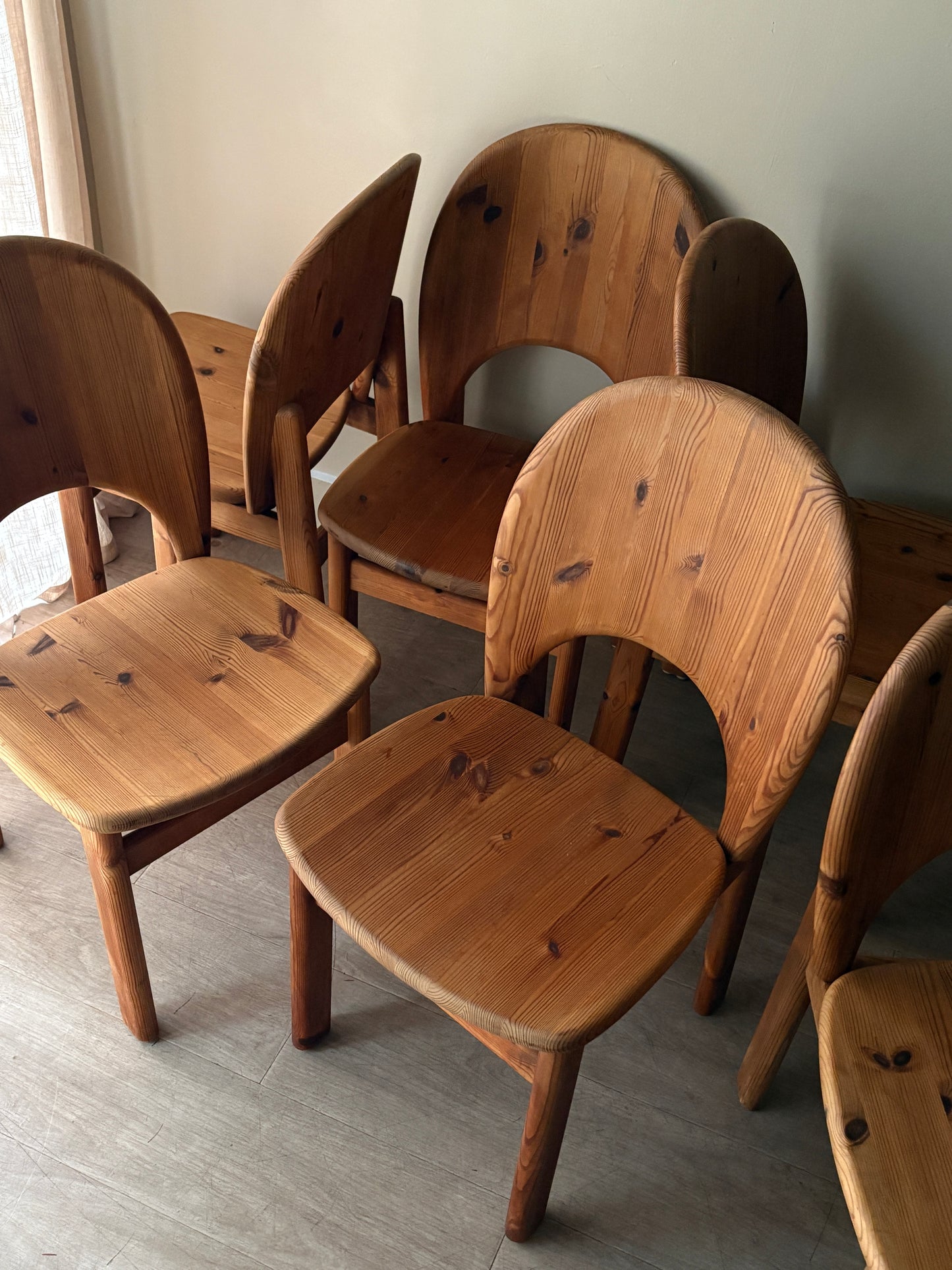 Niels Koefoed pine dining chairs. Sold in sets of 4.