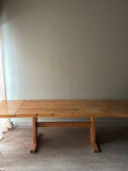 Thorso style Danish pine dining table with extensions